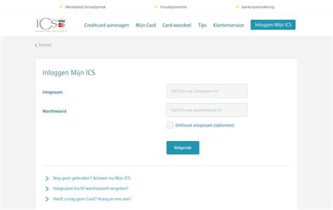 ics inloggen visa